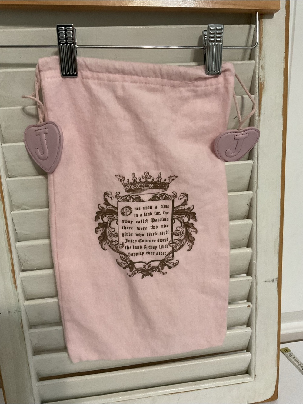Juicy Couture Pink Drawstring Dust Bag with Crest